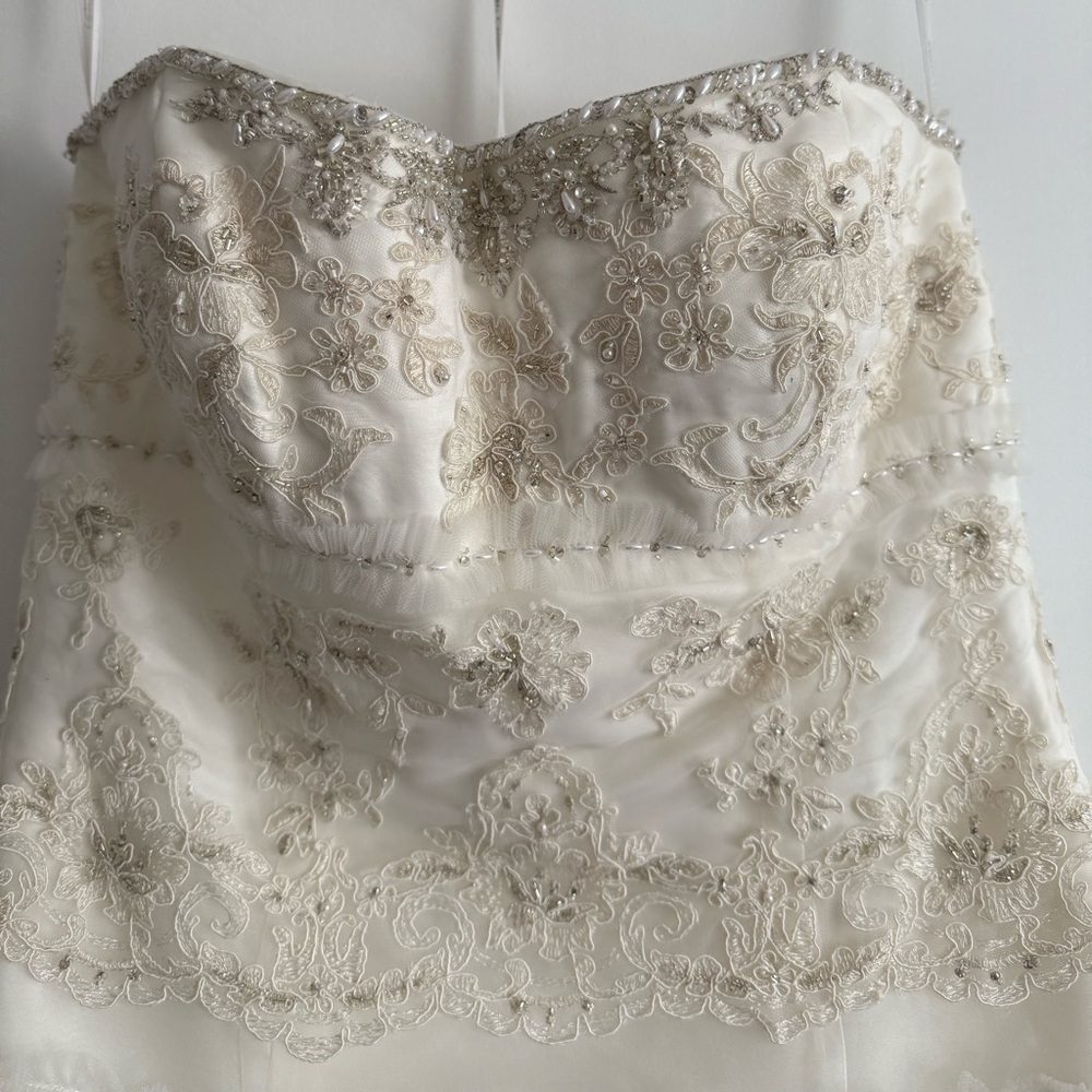 Oleg Cassini Ivory Champagne Gown - Picture 2 of 6